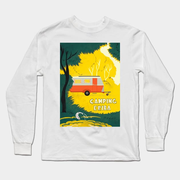 Vintage Caravan in Woodland Long Sleeve T-Shirt by NattyDesigns